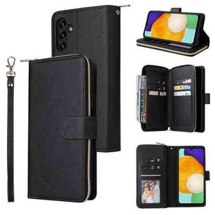 For Samsung Galaxy A13 5G 9 Card Slots Zipper Wallet Bag Leather Phone Case(Black)