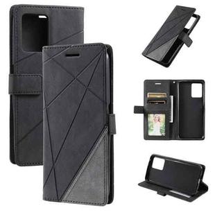 For OPPO Realme 9i Skin Feel Splicing Leather Phone Case(Black)