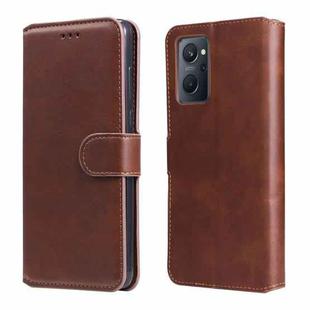 For OPPO Realme 9i / A36 / A76 / A96 4G Classic Calf Texture Flip Leather Case(Brown)