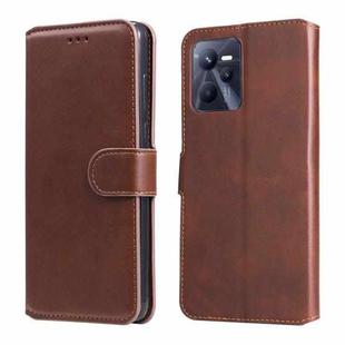 For OPPO Realme C35 Classic Calf Texture Flip Leather Case(Brown)