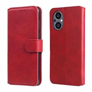 For OPPO Reno7 Z 5G / A96 5G Classic Calf Texture Flip Leather Case(Red)