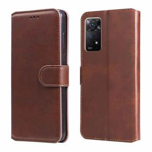 For Xiaomi Redmi Note 11 Pro 4G / 5G Classic Calf Texture Flip Leather Case(Brown)