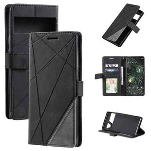 For Google Pixel 6 Skin Feel Splicing Leather Phone Case(Black)