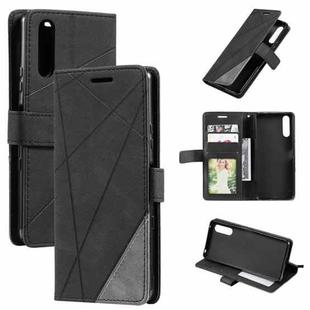 For Sony Xperia 5 III Skin Feel Splicing Leather Phone Case(Black)