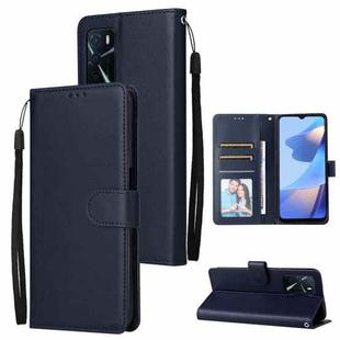 For OPPO A16 3 Card Slots Multifunctional Leather Phone Case(Navy Blue)