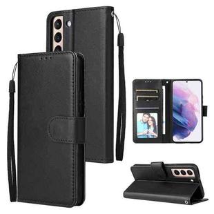 For Samsung Galaxy S22+ 5G 3 Card Slots Multifunctional Leather Phone Case(Black)