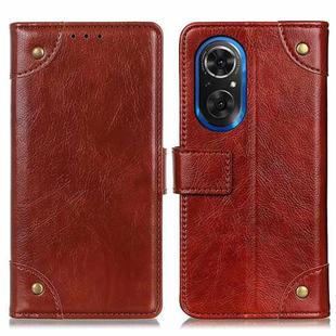 For Honor 50 SE / Huawei Nova 9 SE Copper Buckle Nappa Texture Horizontal Flip Leather Phone Case(Brown)