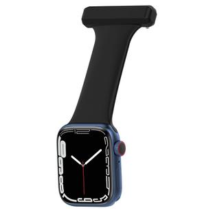 Silicone Nurse Watch Band For Apple Watch Series 9&8&7 41mm / SE 3&SE 2&6&SE&5&4 40mm / 3&2&1 38mm(Black)