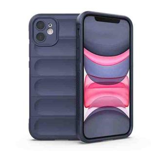For iPhone 11 Magic Shield TPU + Flannel Phone Case (Dark Blue)