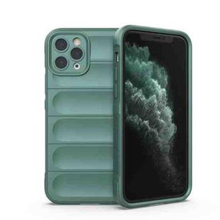 For iPhone 11 Pro Magic Shield TPU + Flannel Phone Case (Dark Green)