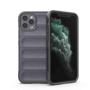 For iPhone 11 Pro Magic Shield TPU + Flannel Phone Case (Dark Grey)