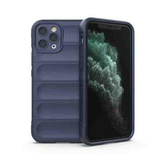 For iPhone 11 Pro Magic Shield TPU + Flannel Phone Case (Dark Blue)