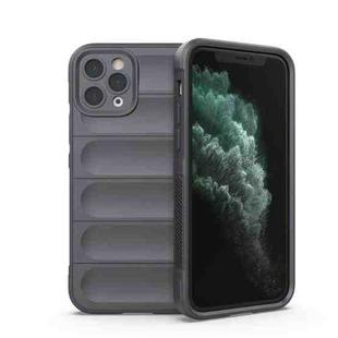 For iPhone 11 Pro Max Magic Shield TPU + Flannel Phone Case (Dark Grey)