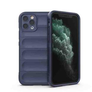 For iPhone 11 Pro Max Magic Shield TPU + Flannel Phone Case (Dark Blue)