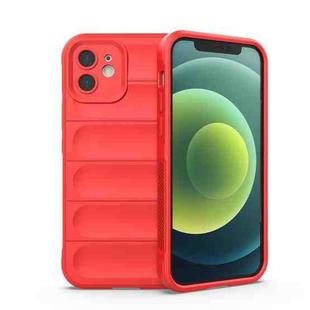 For iPhone 12 Magic Shield TPU + Flannel Phone Case(Red)