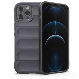 For iPhone 12 Pro Max Magic Shield TPU + Flannel Phone Case(Dark Grey)
