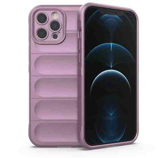 For iPhone 12 Pro Max Magic Shield TPU + Flannel Phone Case(Purple)