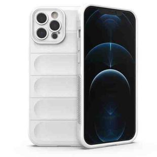 For iPhone 12 Pro Max Magic Shield TPU + Flannel Phone Case(White)