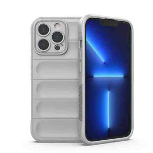 For iPhone 13 Pro Magic Shield TPU + Flannel Phone Case (Grey)