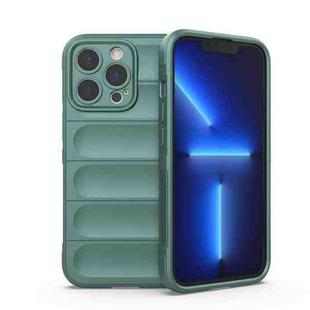 For iPhone 13 Pro Magic Shield TPU + Flannel Phone Case (Dark Green)