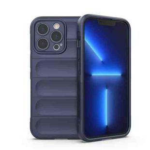 For iPhone 13 Pro Magic Shield TPU + Flannel Phone Case (Dark Blue)