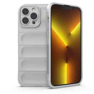 For iPhone 13 Pro Max Magic Shield TPU + Flannel Phone Case (Grey)