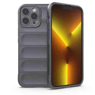 For iPhone 13 Pro Max Magic Shield TPU + Flannel Phone Case (Dark Grey)