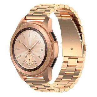 For Galaxy Watch 42mm Three Pearl Steel Watch Band(Rose Gold)