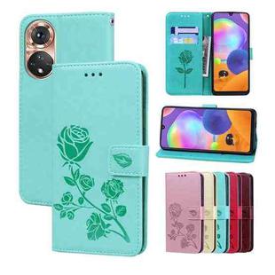 For Huawei nova 9 Rose Embossed Leather Phone Case(Green)