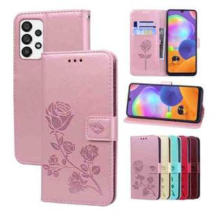 For Samsung Galaxy A23 Rose Embossed Leather Phone Case(Rose Gold)