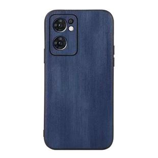 For OPPO Reno7 5G International Version / Find X5 Lite Yellow Cow Texture PU Phone Case(Blue)