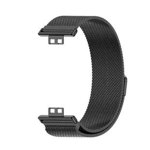 For Huawei Watch Fit Mijobs Milan Magnetic Stainless Steel Watch Band(Black)