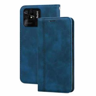 For Xiaomi Redmi 10C Frosted Business Magnetic Flip Leather Phone Case(Blue)