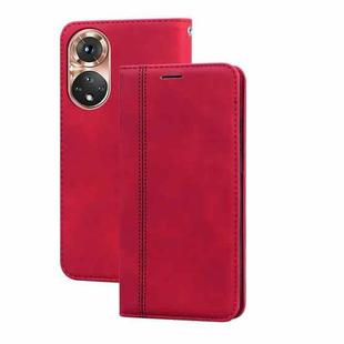 For Huawei nova 9 Frosted Business Magnetic Flip Leather Phone Case(Red)