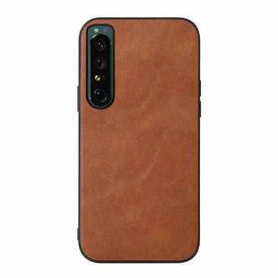 For Sony Xperia 1 IV Cowhide Texture PU Phone Case(Brown)