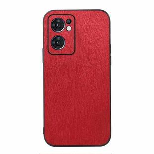 For OPPO Reno7 5G International Version / Find X5 Lite Wood Texture PU Phone Case(Red)