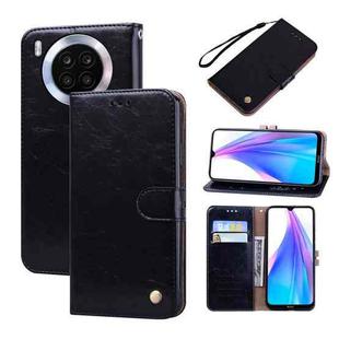 For Huawei nova 8i Oil Wax Texture Leather Phone Case(Black)