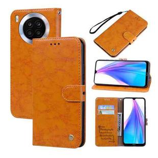 For Huawei nova 8i Oil Wax Texture Leather Phone Case(Yellow)