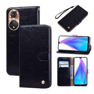For Huawei nova 9 Oil Wax Texture Leather Phone Case(Black)
