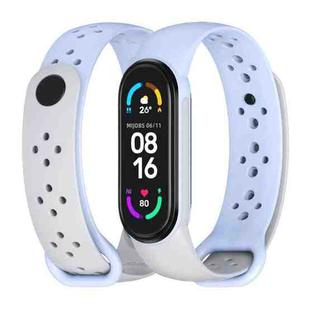 For Xiaomi Mi Band 5/6/7 Mijobs Two-color TPU Silicone Watch Band(Grey+Lilac Purple)