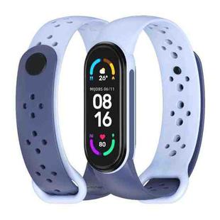 For Xiaomi Mi Band 5/6/7 Mijobs Two-color TPU Silicone Watch Band(Midnight Blue+Lilac Purple)