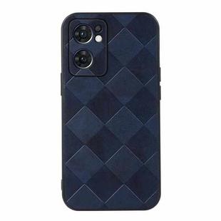 For OPPO Reno7 5G International Version / Find X5 Lite Weave Plaid PU Phone Case(Blue)