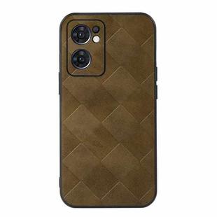 For OPPO Reno7 5G International Version / Find X5 Lite Weave Plaid PU Phone Case(Green)