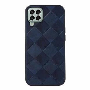 For Samsung Galaxy M33 5G Weave Plaid PU Phone Case(Blue)
