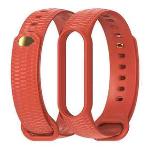 For Xiaomi Mi Band 5/6/7 Mijobs Solid Color Honeycomb Silicone Watch Band(Orange)