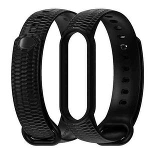 For Xiaomi Mi Band 5/6/7 Mijobs Solid Color Honeycomb Silicone Watch Band(Black)