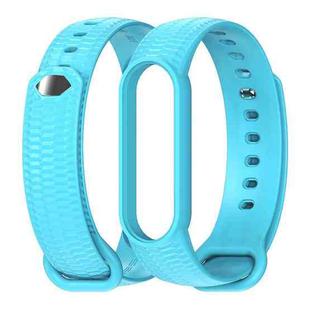 For Xiaomi Mi Band 5/6/7 Mijobs Solid Color Honeycomb Silicone Watch Band(Sky Blue)