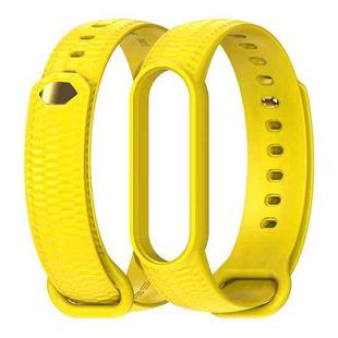 For Xiaomi Mi Band 5/6/7 Mijobs Solid Color Honeycomb Silicone Watch Band(Yellow)