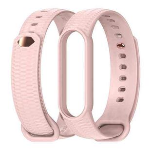 For Xiaomi Mi Band 5/6/7 Mijobs Solid Color Honeycomb Silicone Watch Band(Pink)