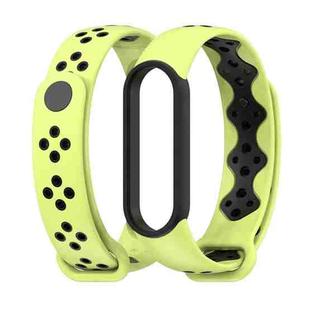 For Xiaomi Mi Band 5/6/7 Mijobs Sport Two-color TPU Watch Band(Grass+Black)